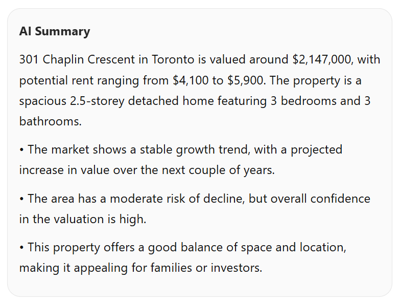 Gnowise AI property summary